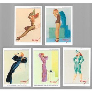 Lot of 5 - 1995 George Petty Pin-Up Girls Red Head Trading Cards